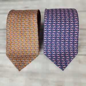 Jos. A. Banks Dolphin Ties Lot of (2) Executive Collection 100% Imported Silk